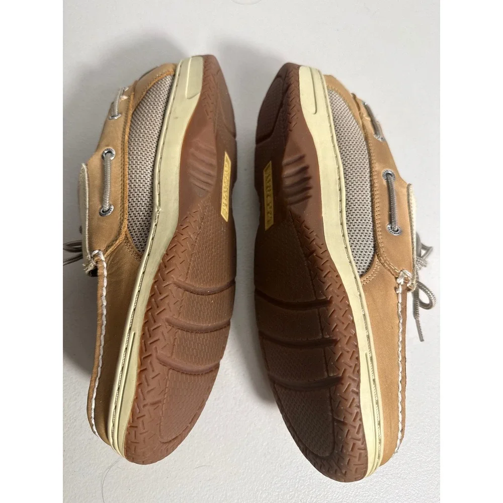 Sperry Top-Sider Billfish Mens Tan Leather Mesh Boat Shoe Contour System Sz 11.5